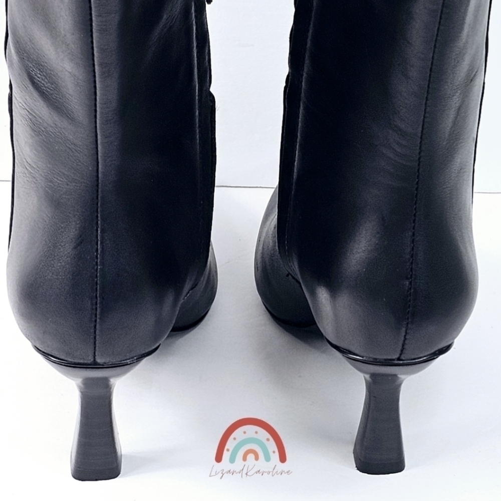 New! Madewell The Justine Knee Boot with Extended Calf in Black Leather - Picture 12 of 16